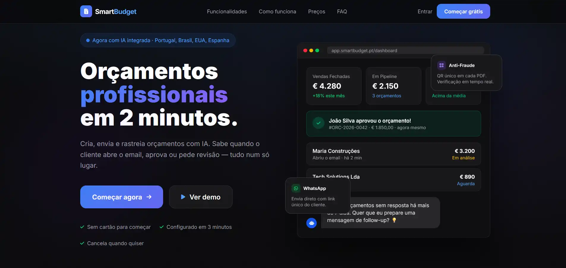 Website SmartBudget, projeto Webmari